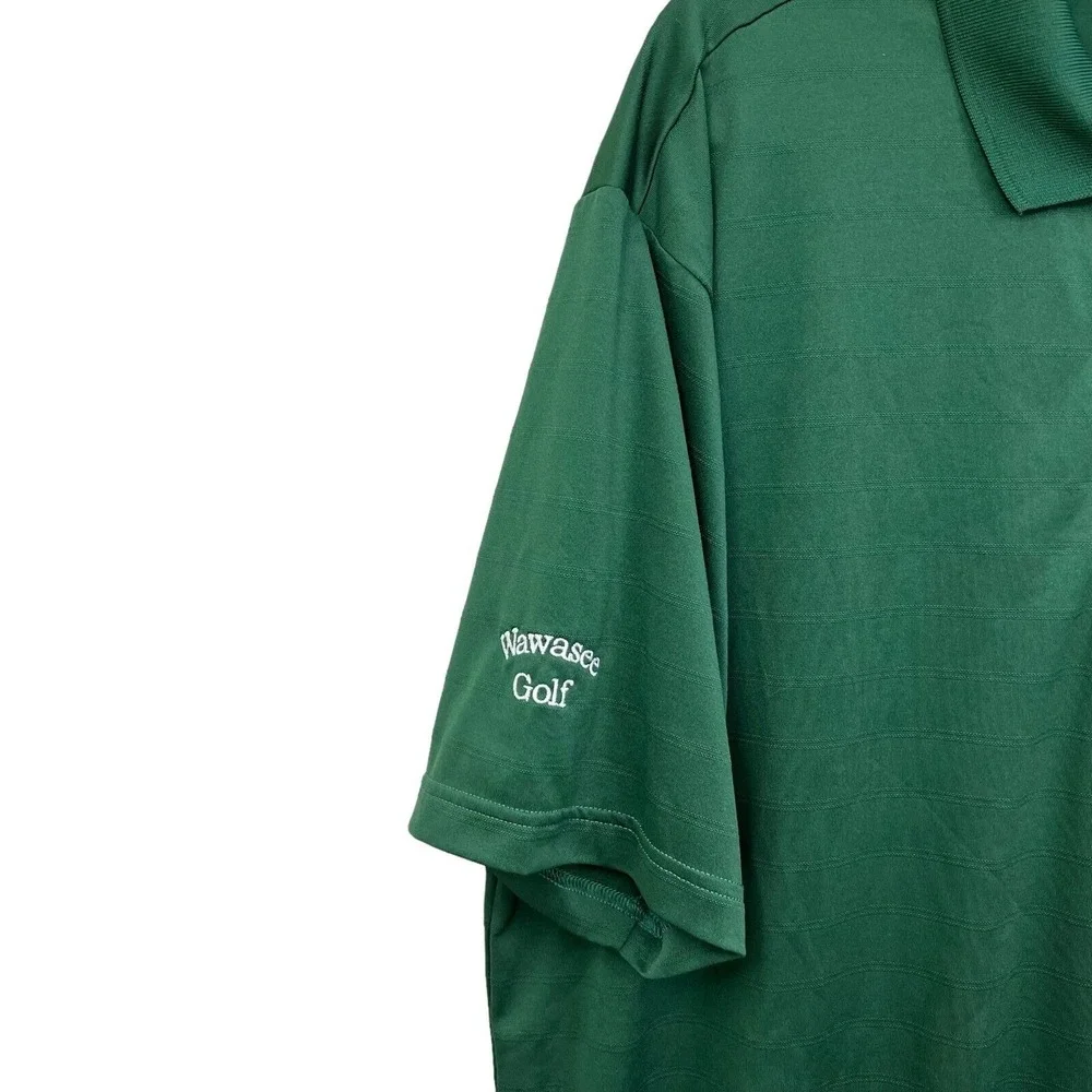 Adidas Mens Golf Climalite Polo Shirt Short Sleeves Wawasee Logo Green Sz L*
